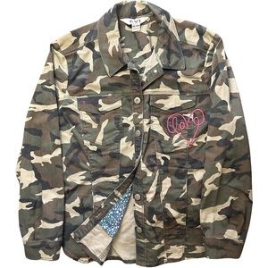 EV1 Ellen Degeneres Camo Denim Jacket & Pants suit. New w/o tags.